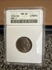1913 5c Variety 1 Buffalo Nickel- Ms64- Book Value $175- Nice Rare Coin