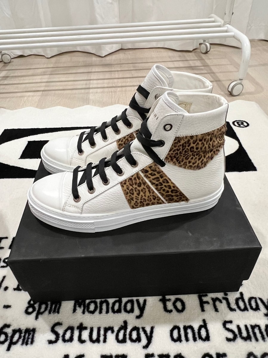 AMIRI sunset レオパード　スニーカー　箱付属 Amiri Sunset Hi-top White Leather Leopard Sneakers | eBay