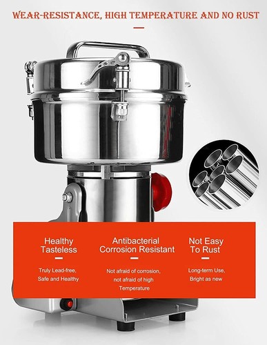 Electric Grain Grinder Commercial Spice Grinder Stainless Steel 28000RPM - Picture 5 of 6