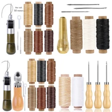 Leather Sewing Awl Thread Kit manual machine Stitcher Shoemaker Repair tool Wood