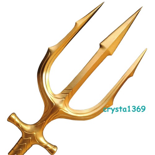 EN STOCK HCMY Trident Aquaman 1:1 alliage d'acier 210 cm réplique accessoire cosplsy doré - Photo 7/16