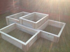 DELUXE RAISED BED VEGETABLE GARDEN PLANTER TANALISED DECKING 3FT 4FT 