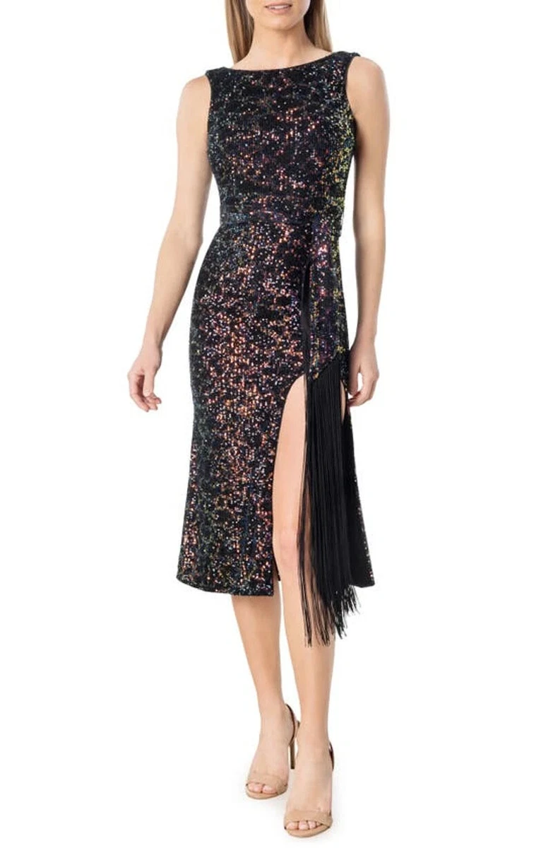 Dress the population fringe dress cheap