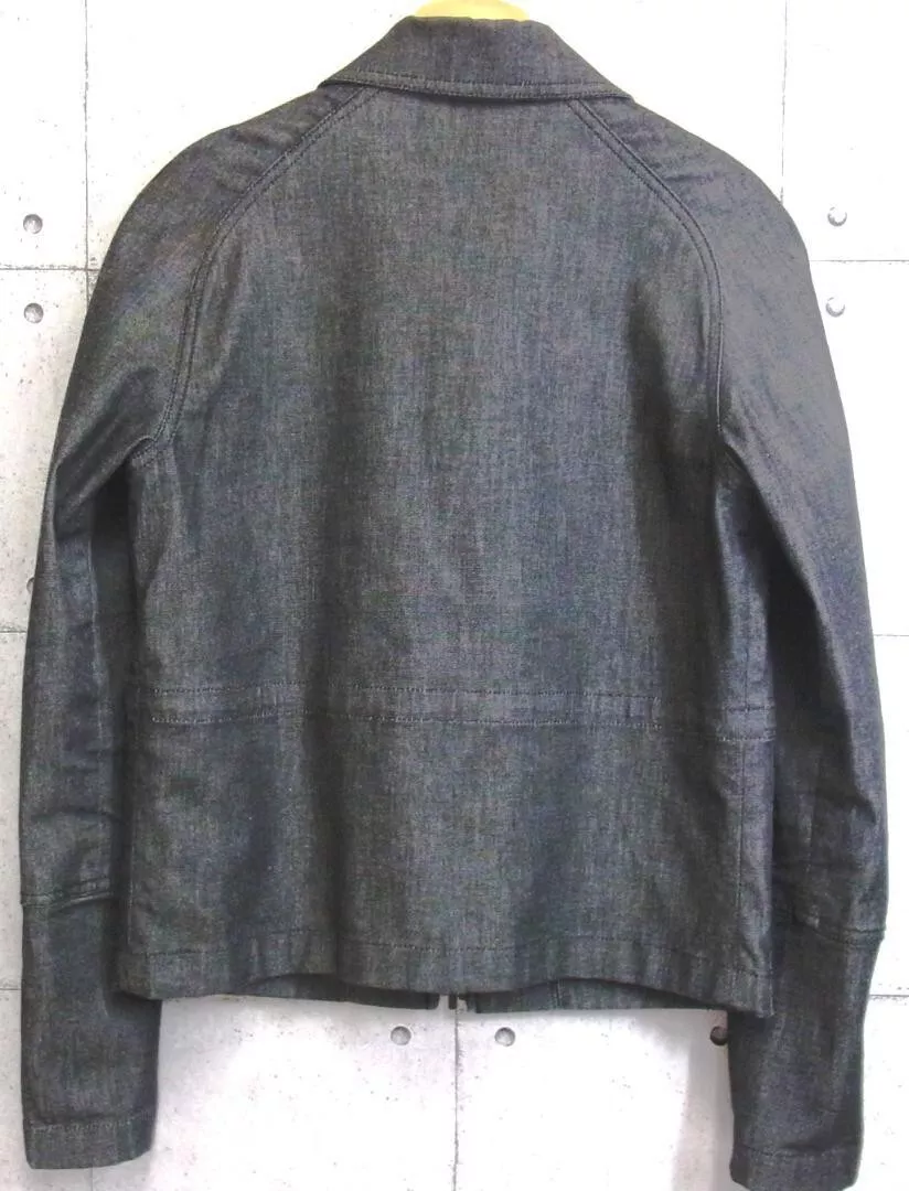 GUCCI Denim Zip Up Jacket Blouson Women Size 38 Black Cotton From