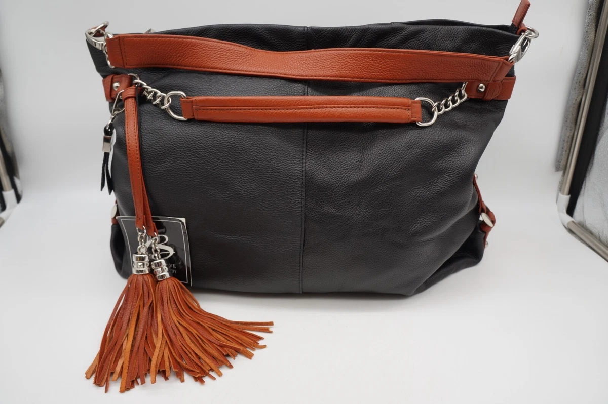 B Collection By Buxton Shoulder Bag Purse Handbag Black Brown