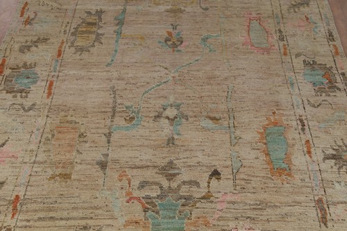 Vegetable Dye Oushak Turkish Hand-knotted Wool Rug for Living Room 7x10 ft - Picture 4 of 21