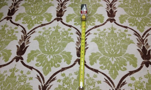 BALLARD DESIGNS OPHELIA GREEN DAMASK NUBBY UPHOLSTERY FABRIC BY THE YARD - Picture 3 of 5