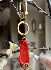 NWT ADORABLE TORY BURCH LOGO CHARM BALLET FLAT KEY FOB RED 129