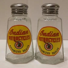 A Nice Set of Indian Yellow Circle Salt & Pepper Shakers 3¾" Tall