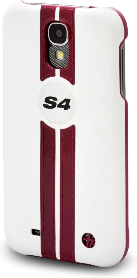 Funda de Cuero Trexta Retro Racer para Samsung Galaxy S4, Borgoña/Blanco Foto 2 de 4