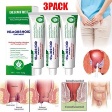 3Pcs Hemorrhoid Cream Treatment Internal Piles External Anal Fissure Pain Relief