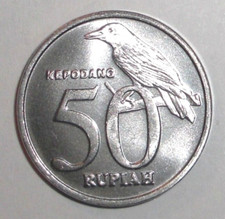 1999 Indonesia Coin 50 rupiah Oriole Bird Wildlife