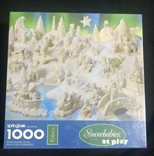 1995 SPRINGBOK PUZZLE SNOWBABIES AT PLAY RETIRED NIB 1000 Pieces Hallmark 24x30