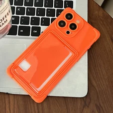 For iPhone 16 Pro Max 15 14 13 12 11 TPU Shockproof Case Cover w/ Back Card Slot