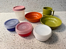 Lot of Vintage Tupperware Kids Toys Mini Containers w Lids 11 pcs Pill Boxes
