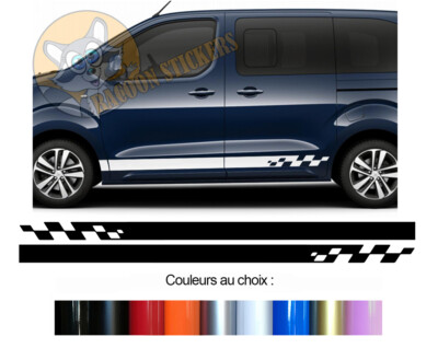 2 X UNTERE STREIFEN FÜR PEUGEOT TRAVELLER DEKO VAN STICKER BD110N-9