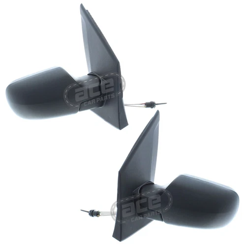 Cable Control Wing Door Mirrors Ford Fiesta Mk6 2002-2009 With Black Covers Pair