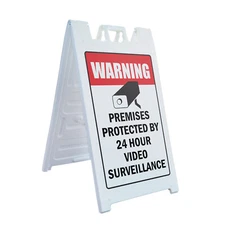 A-frame Sidewalk Video Surveillance 24" x 36" Double Sided A-Frame Sidewalk Sign