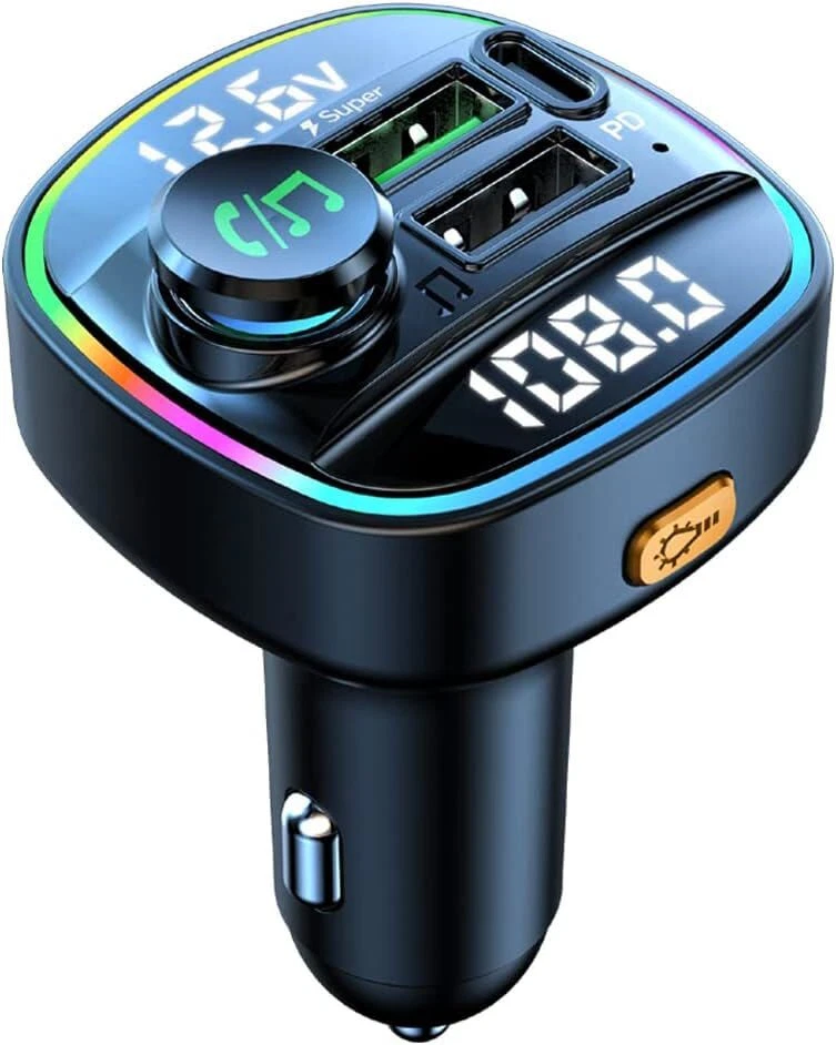 Bluetooth 5.0 Auto Wireless FM Transmitter Adapter USB PD Ladegerät AUX Freisprecheinrichtung - Bild 2 von 4