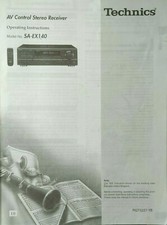 Technics SA-EX140 AM / FM AV Control Stereo Receiver Instructions - USER MANUAL