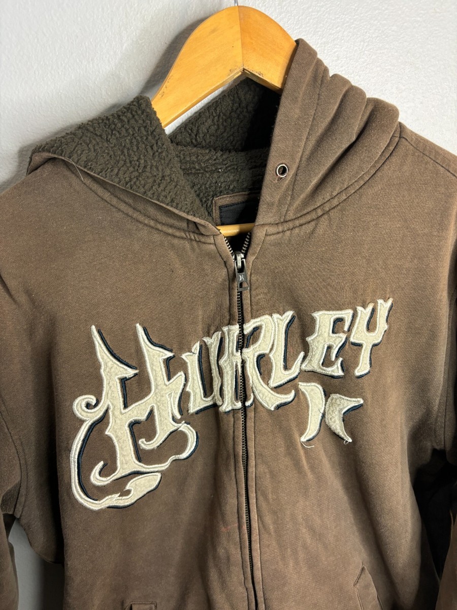 Vintage Y2K Full Zip Hoodie Hurley X Grunge Punk Men's L Vintage Y2K Full Zip Hoodie Hurley X Grunge Punk Men's L