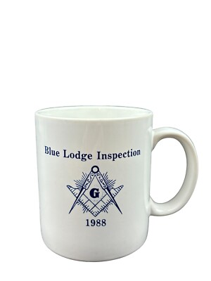 Masonic Freemason Mason Fraternal  Coffee Tea Mug Blue Lodge Inspection 1988