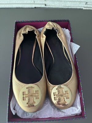 Tory Burch Reva Ballerina Flat Tory Burch Gold Reva Ballerina Flat
