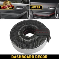 2M Car PU Leather Strips Red Car Dashboard Decor Line Strip Trim Accessories
