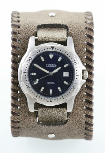 Fossil Watch Mens Blue Stainless Silver 