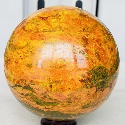 Natural Realgar Stone Sphere Crystal Ball Quartz Decor Healing 1780G - Picture 4 of 12