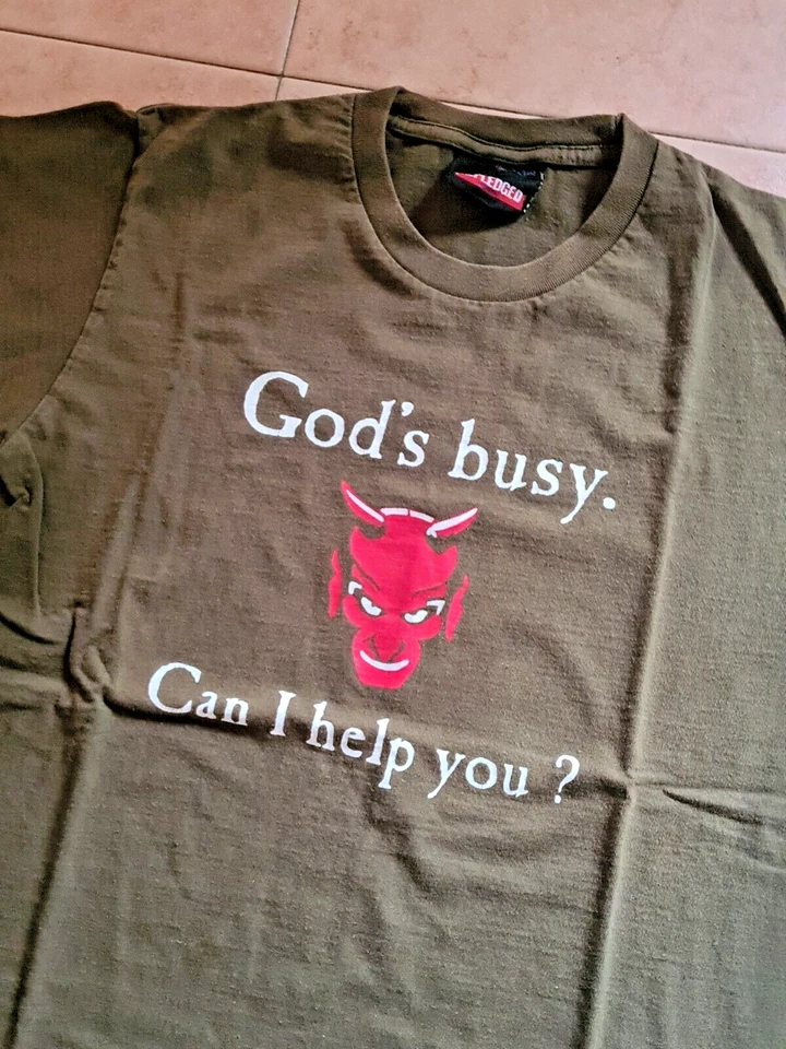 Unfledged t-shirt God's busy, can i help you? 2000s - Image 2 of 4