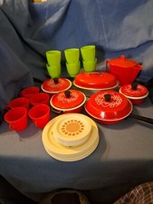 Vtg Play Kitchenware and Plates; Cups; Pitcher.  See Description  B6 