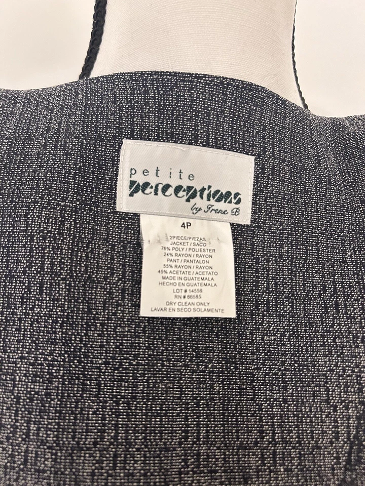 Perceptions Blazer Womens Size 4p Shell Gray Work Office Casual Jacket and Shell Foto 3 de 4