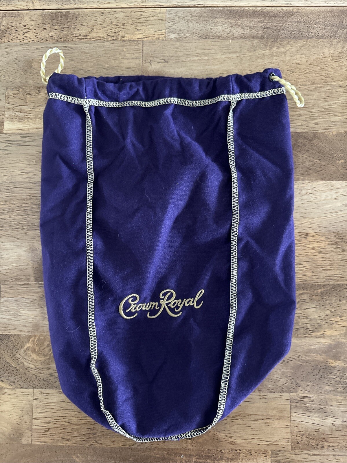 CROWN ROYAL Bag purple Large 1.75 Half Gallon Yellow Gold trim-image