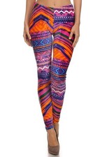VELOUR MULTI PURPLE,ORANGE HIPPIE PRINT STRETCHY PANTS,LEGGINGS,STRETCH-827PT693