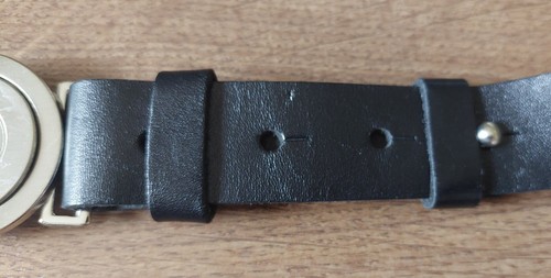 Gürtel, Schnalle ähnlich der eines Pfadfinders, Leder schwarz Gr. 107 cm / 42 in, neu UK - Bild 3 von 6