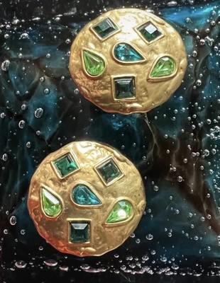 Paar Ohrringe Clips Yves Saint Laurent Vintage 
