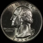 Washington Silver Quarter. 1939 P. Gem Brilliant Uncirculated. Lot # 9061-8-004