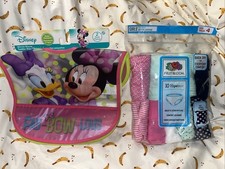 Disney Minnie Mouse Daisy Duck Bibs Toddler 2 Pk  Girls Hipster 4 10 Pk Lot