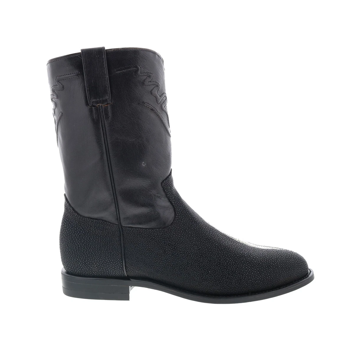 Los Altos Bottes à bout pointu en peau de serpent véritable marron rustique pour hommes
