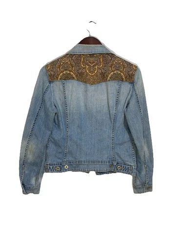 Levis Trucker Jacket Women's Size Small Patchwork Boho Country Western Cowgirl