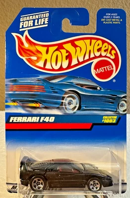 1999 Hot Wheels 1st. Editions #1003 FERRARI F40 Black W/5 spoke wheels Red int. - Image 1 of 4