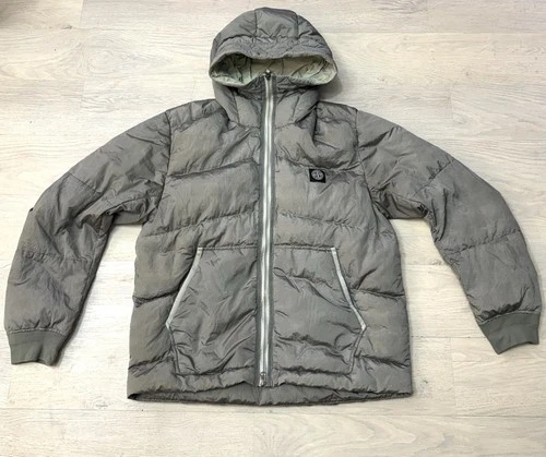Stone Island Nylon Metal Watro Rip stop Down TC Green Graysh Sz M Jacket READ image 2