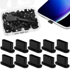 100 Pcs USB C Dust Plugs,Type C Cleaning Kit,Charging Port Cleaner Black