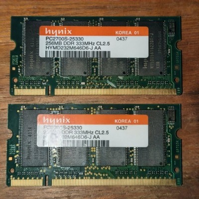 Hynix PC2700S-25330 512MB (256MB x 2) DDR 333MHz CL2.5 SODIMM RAM  Free Shipping