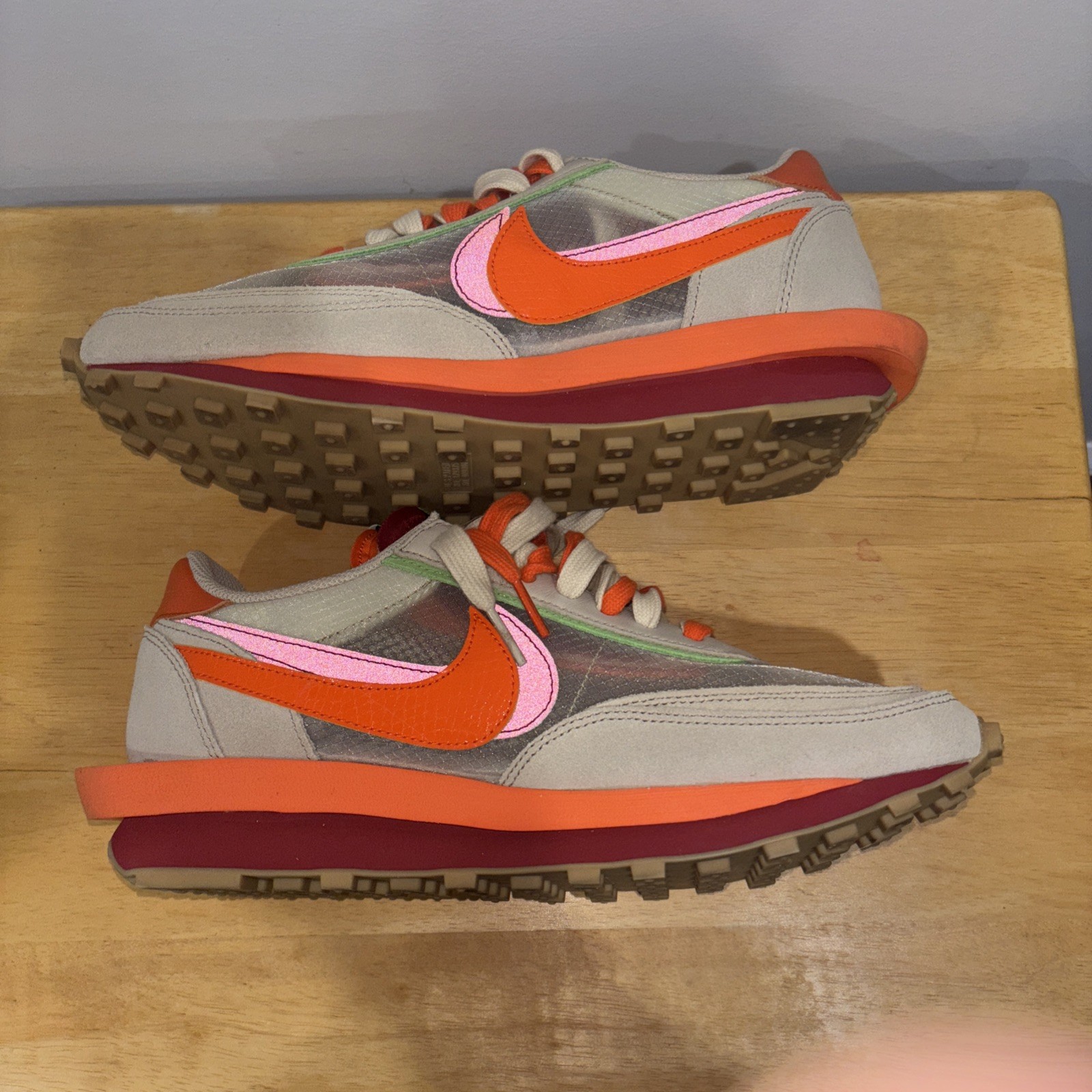 SACAI X NIKE Taglia 10 Nike sacai x Clot x LDWaffle Net arancione Blaze