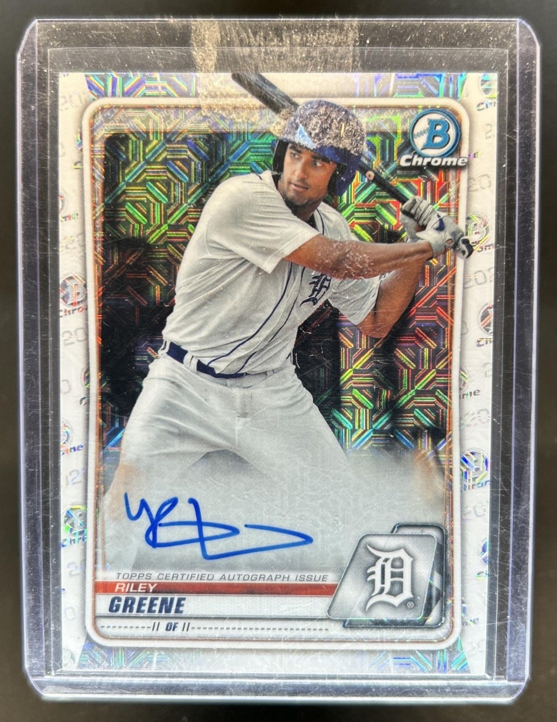 2020 Bowman Riley Greene Chrome Prospect Auto Mega Box Mojo Refractor #BMA-RG
