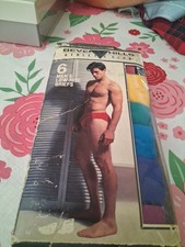 Vintage Mens Low Rise Briefs 6 Pairs, Size Medium 32-34