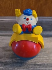 Vintage Celluloid Humpty Dumpty Baby Activity Roly Ball Toy