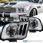 Fits 05-09 Ford Mustang GT Clear Headlights Driving Head Lights Lamps Left+Right